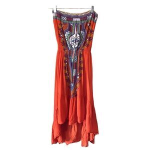 Bohemian Strapless High Low Maxi Dress by Cost Plus World Market